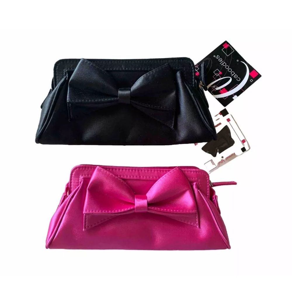 Caboodles Pink And Black Bow 2 makeup cases Set